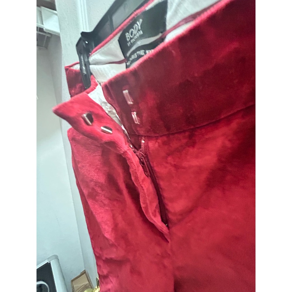 Vintage Body by Victoria Christie Fit Burgundy Velour Bootcut Pants Size 4 Y2K - Picture 4 of 5